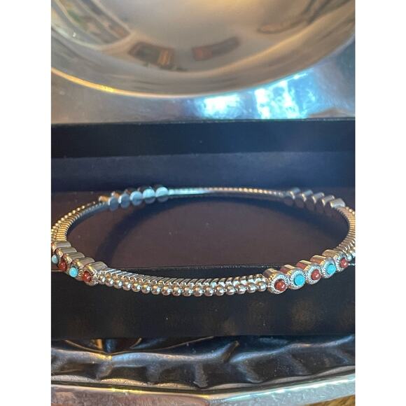 Vintage RJ Graziano CN Gold Tone Bangle Bracelets with Turquoise and Beads NWOT - Picture 4 of 4